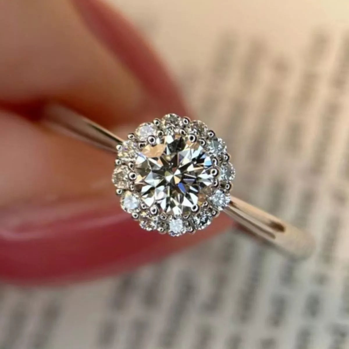 1 Carat 925 Sterling Silver Moissanite Flower Ring