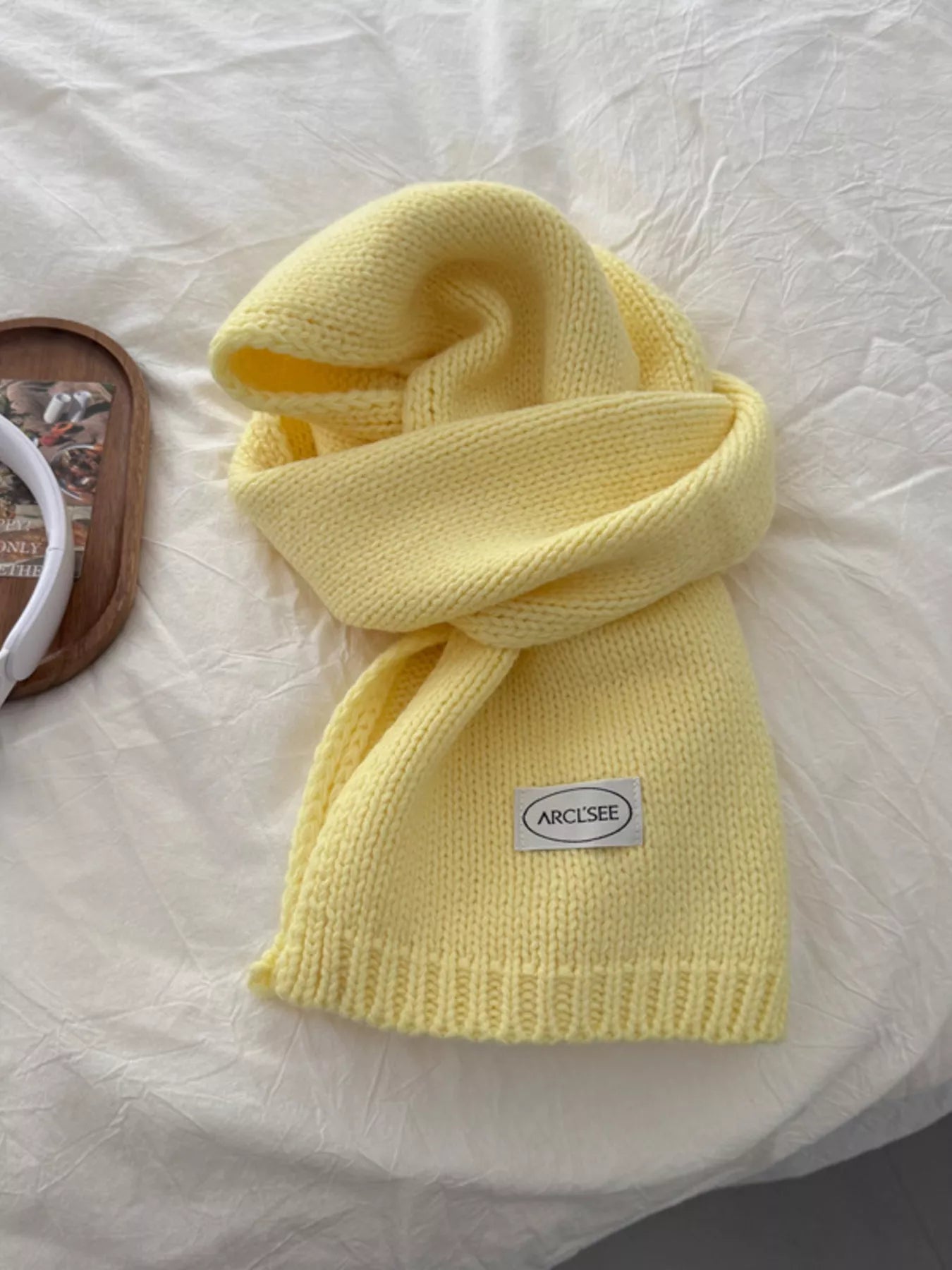 Solid Color Knitted Winter Scarf