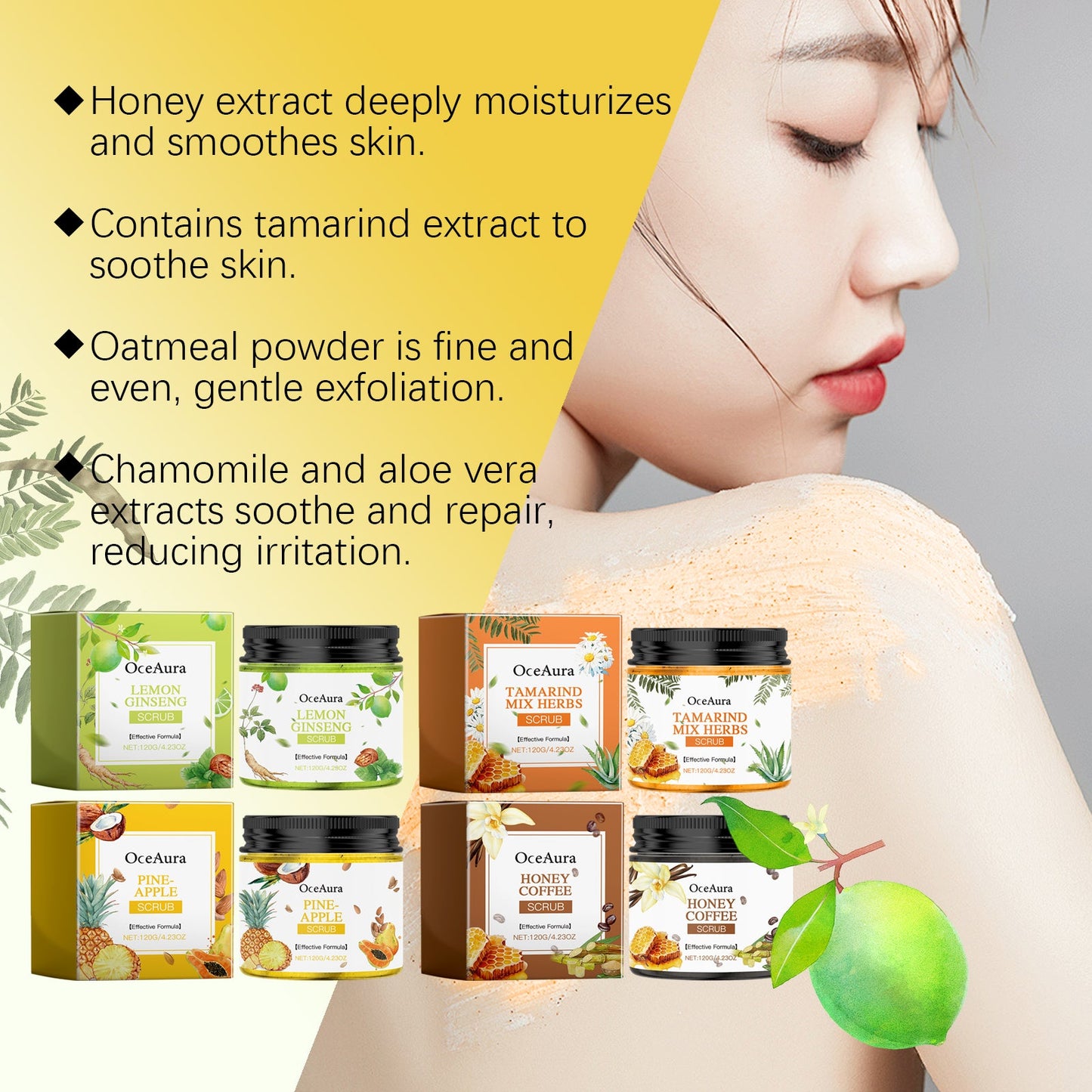 OceAura Body Scrub Moisturizes Gently, Cleanses, Hydrates And Hydrates All Over Skin Exfoliating Scrub