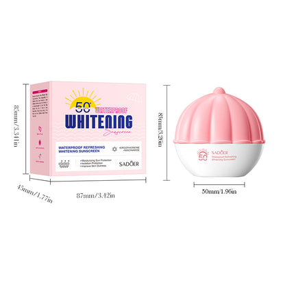 SADOER Waterproof Refreshing Whitening Sunscreen Cream SPF50 60g