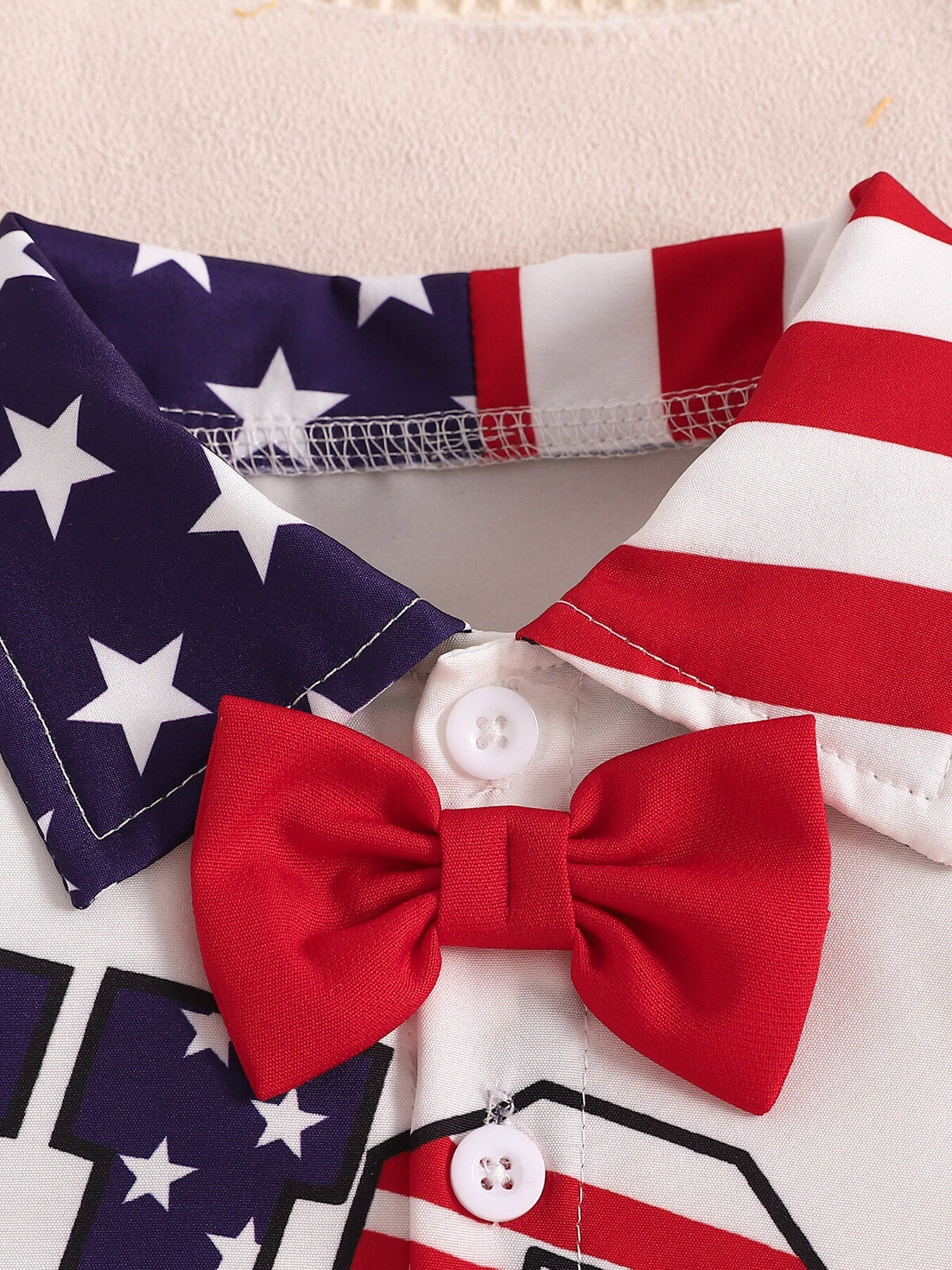 Children's Patriotic USA Print Bodysuit and Overalls Outfit Set