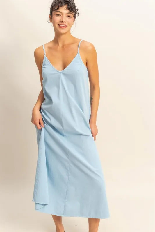 HYFVE Dyed V-Neck Loose Dress
