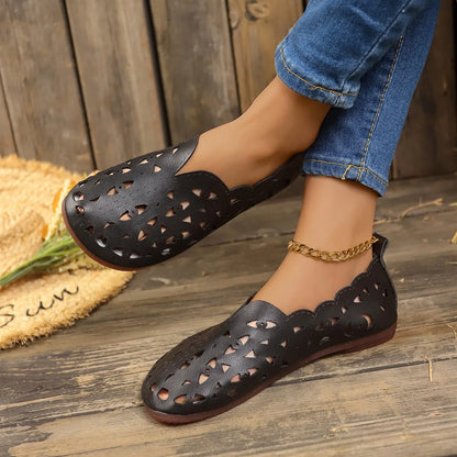 Hollow Out Breathable Casual Flat Slip-Ons