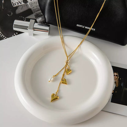 18K Gold-Plated Double Layered Heart Necklace
