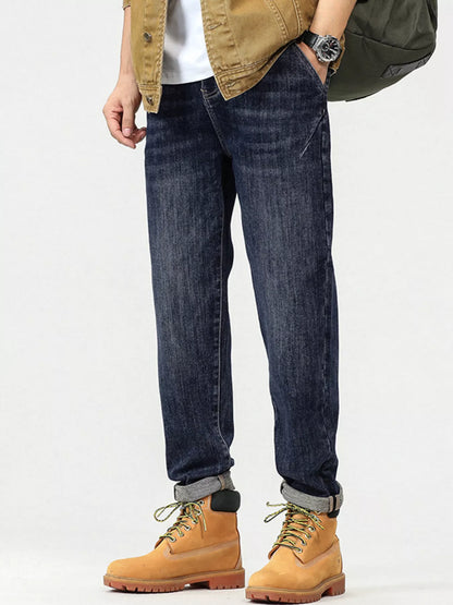 Men's Plus Size Vintage Wash Relaxed Fit Jeans