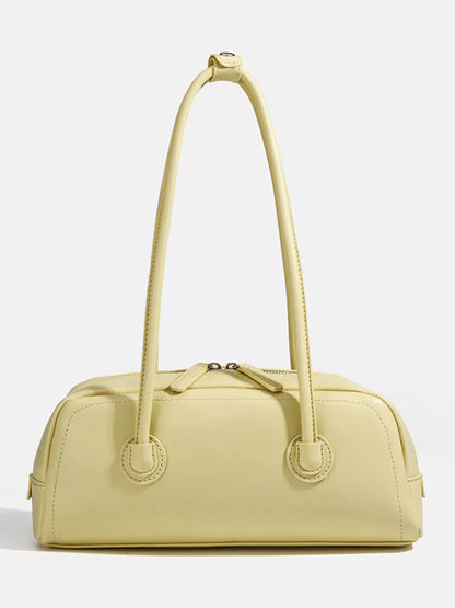 Solid Color Leather Shoulder Bag