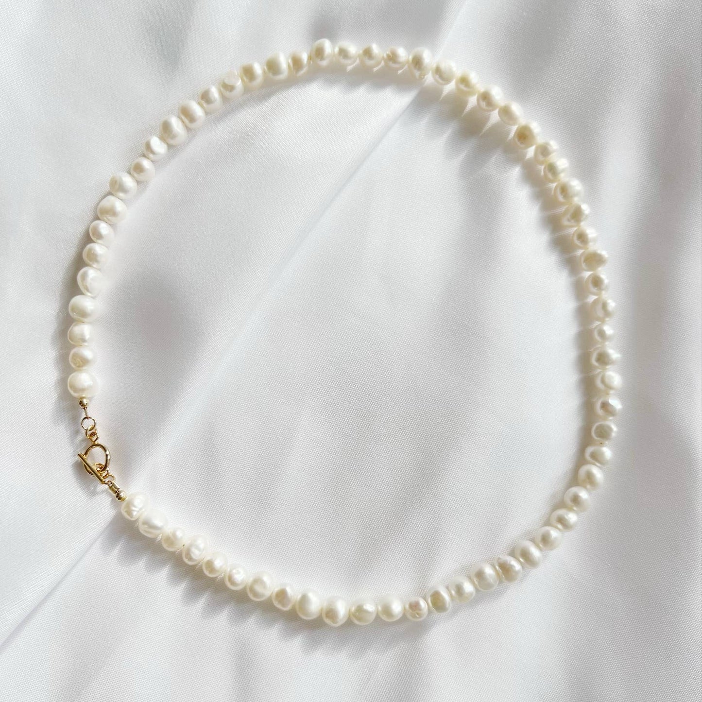 Saltwater Toggle Freshwater Pearl Necklace Gold Filled