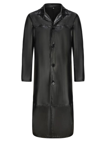 Men's Full Size Button Up Long Sleeve Longline Jacket Plus Size