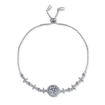 1 Carat Moissanite 925 Sterling Silver Minimalist Bracelet