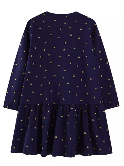 Children's Embroidered Unicorn Long Sleeve Dress