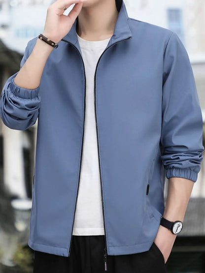 Men's Plus Size Zip Up Long Sleeve Jacket