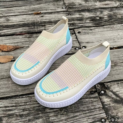 Round Toe Platform Slip-Ons