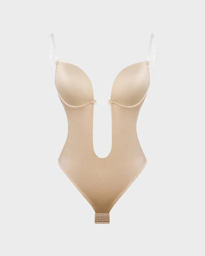 Strapless U Plunge Thong Bodysuit