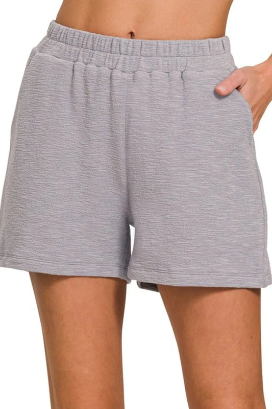 Zenana Cotton Slub Shorts
