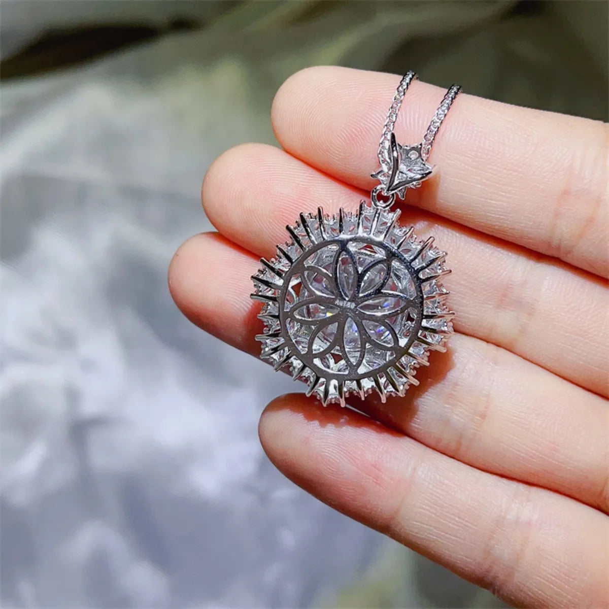 10 Carat Moissanite 925 Sterling Silver Necklace