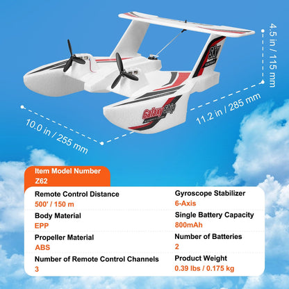 VEVOR RC Airplane Amphibious EPP Foam RC Plane Toy With 2.4 GHz Remote Control