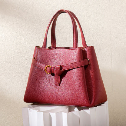 Leather Top Handle Handbag