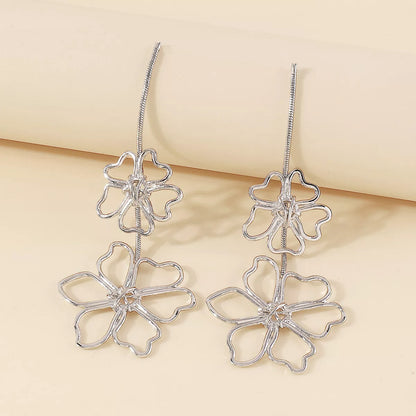 Alloy Flower Dangle Earrings