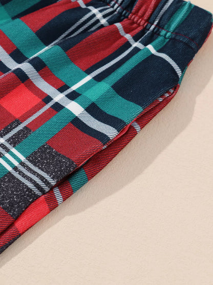 ALL IS BRIGHT Graphic Christmas Plaid Pajamas Set