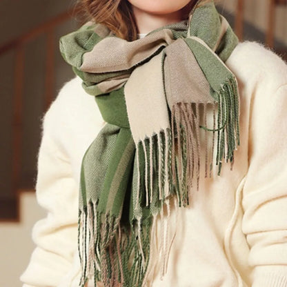 Plaid Fringe Scarf
