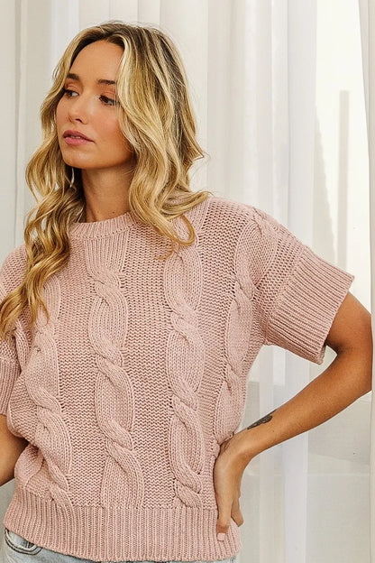 BiBi Cable Knit Textured Sweater Top