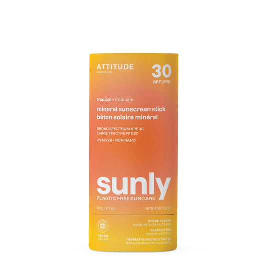 Attitude Sunscreen Stick - Tropical, 2.1 oz - Broad Spectrum Protection