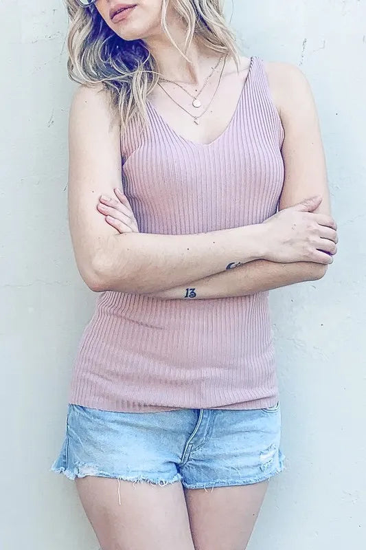 And The Why Ribbed Knit Slim Tank