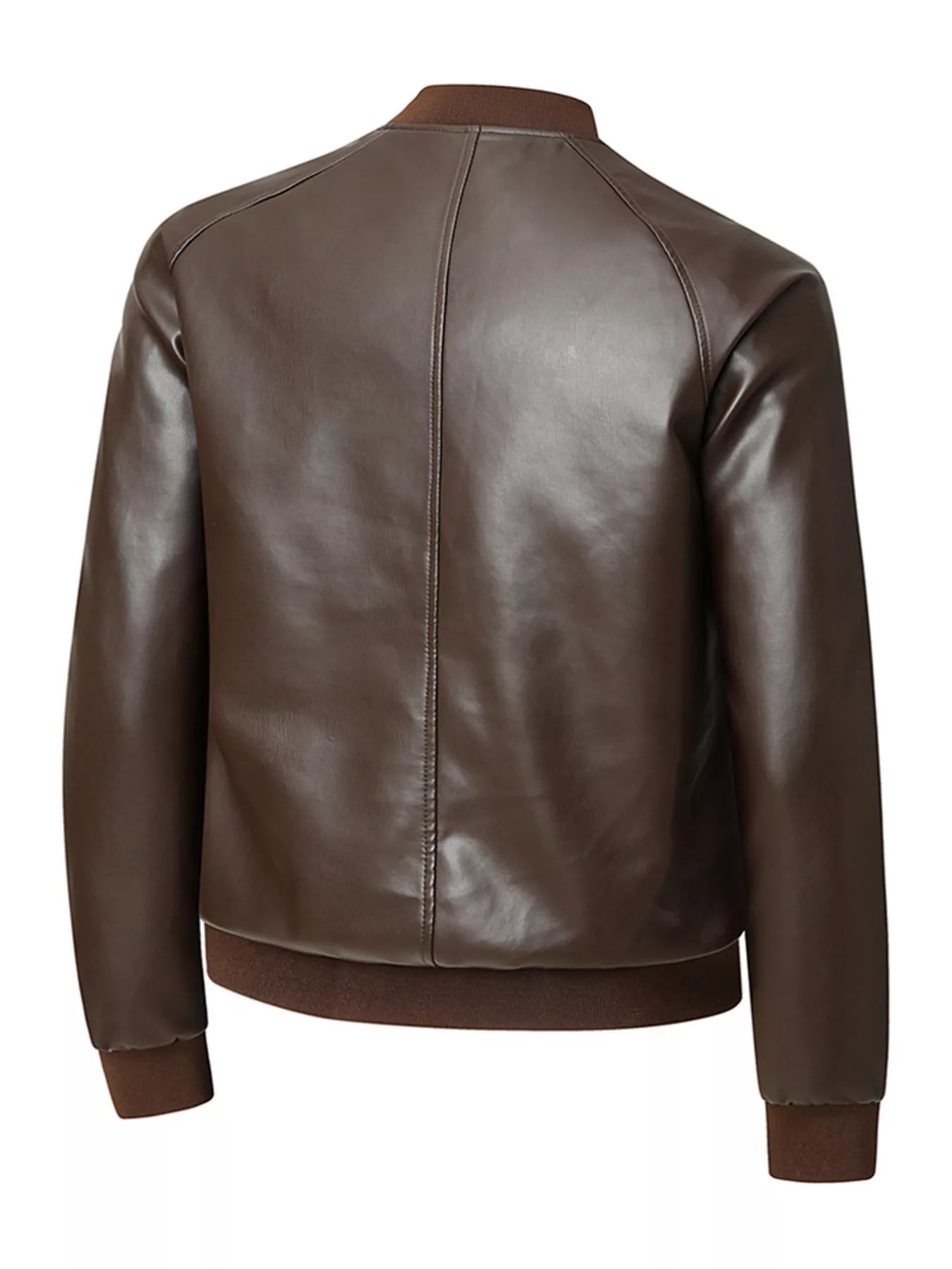 Men's Plus Size Zip Up Casual Leather Jacket