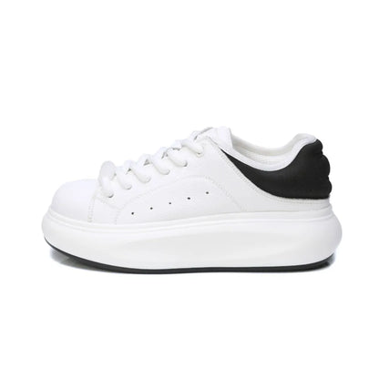 Lace Up Round Toe Platform Sneakers