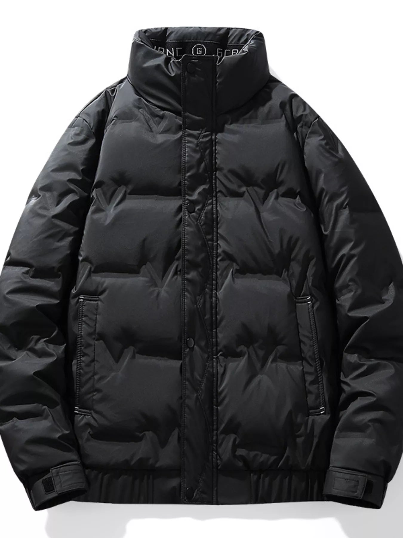 Men's Plus Size Stand Collar Puffer Jacket