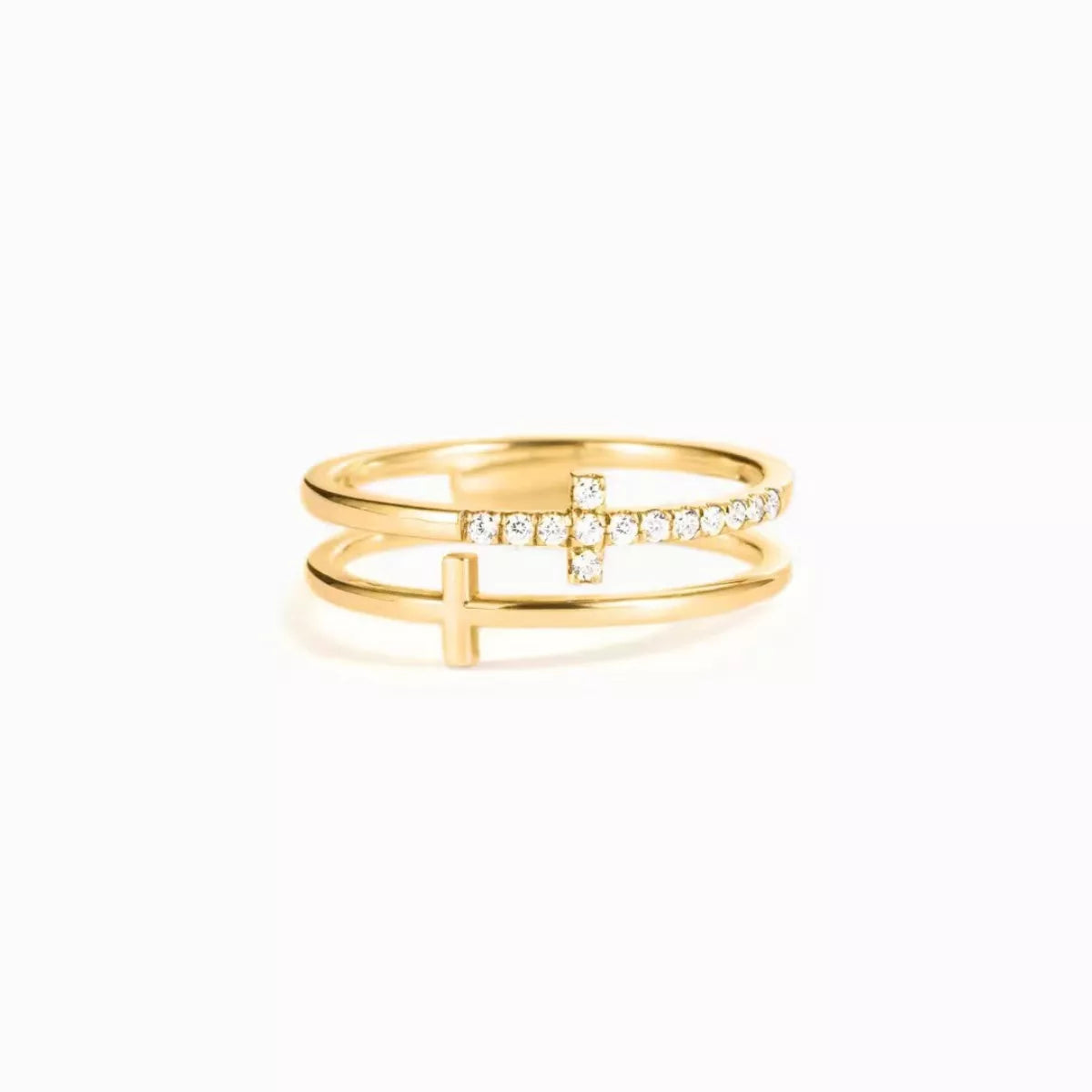 Double Band Cross Ring