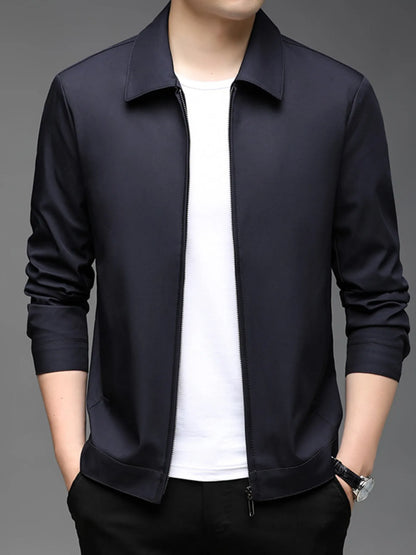 Men's Plus Size Zip-Up Casual Jacket