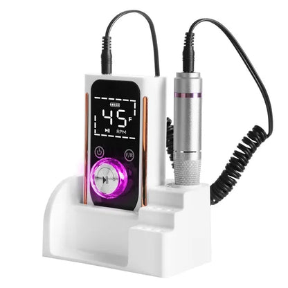 Portable Electric Nail Drill Bit 45000 RPM With 11 Bits Base Waist Clip Cordless Rechargeable Nail File Machine For Professional Salon Home Acrylic Nails Remove Nail Gel Polish Manicure