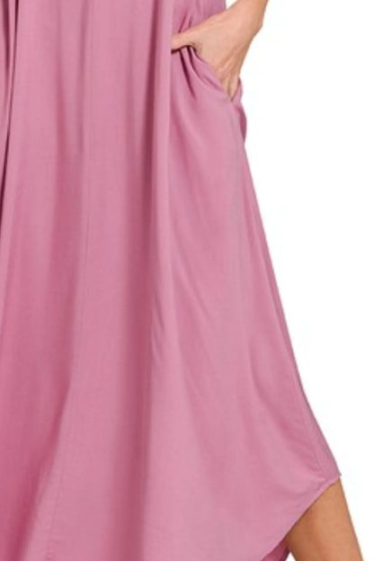 Zenana Woven Arc Hem Cami Dress With Flowy Pockets