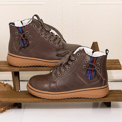 Round Toe Platform Ankle Boots
