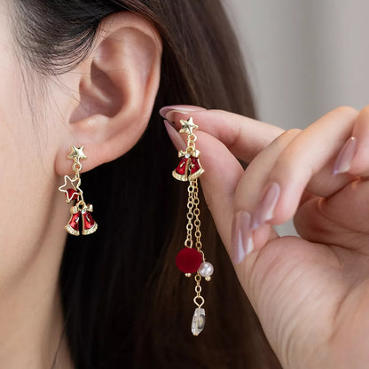 18K Gold-Plated Christmas Bell Earrings
