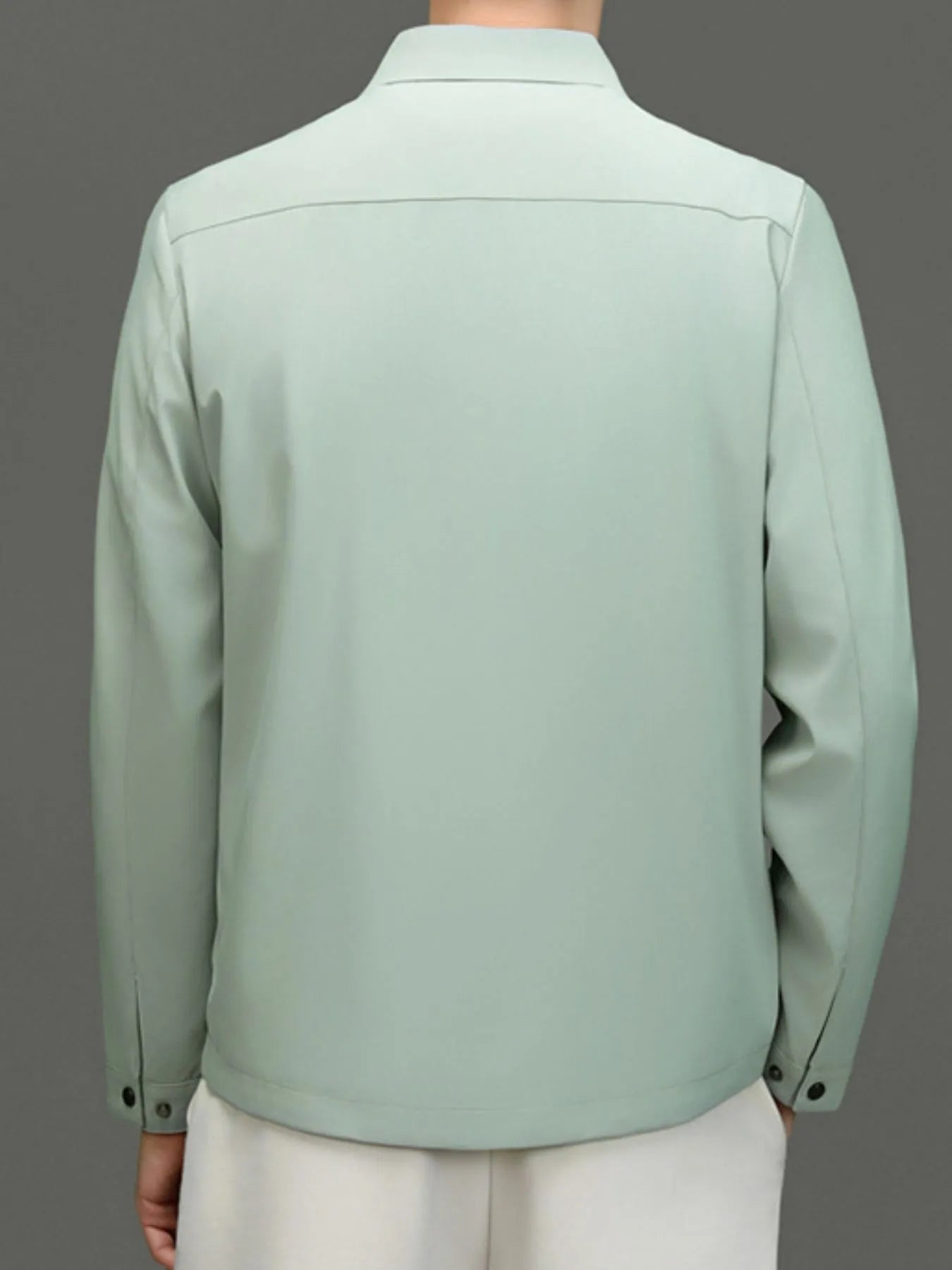 Men's Plus Size Button Up Long Sleeve Jacket