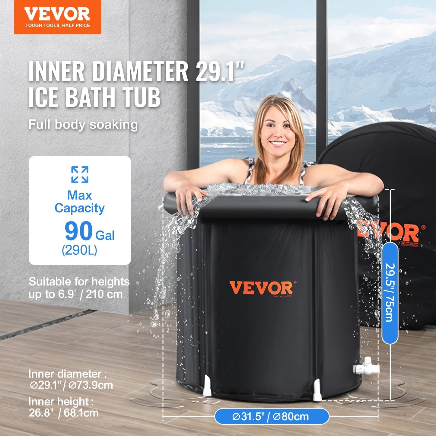 Ice Bath Tub For Athlete Cold Water Therapy Plunge Tub Inflatable Bathtub