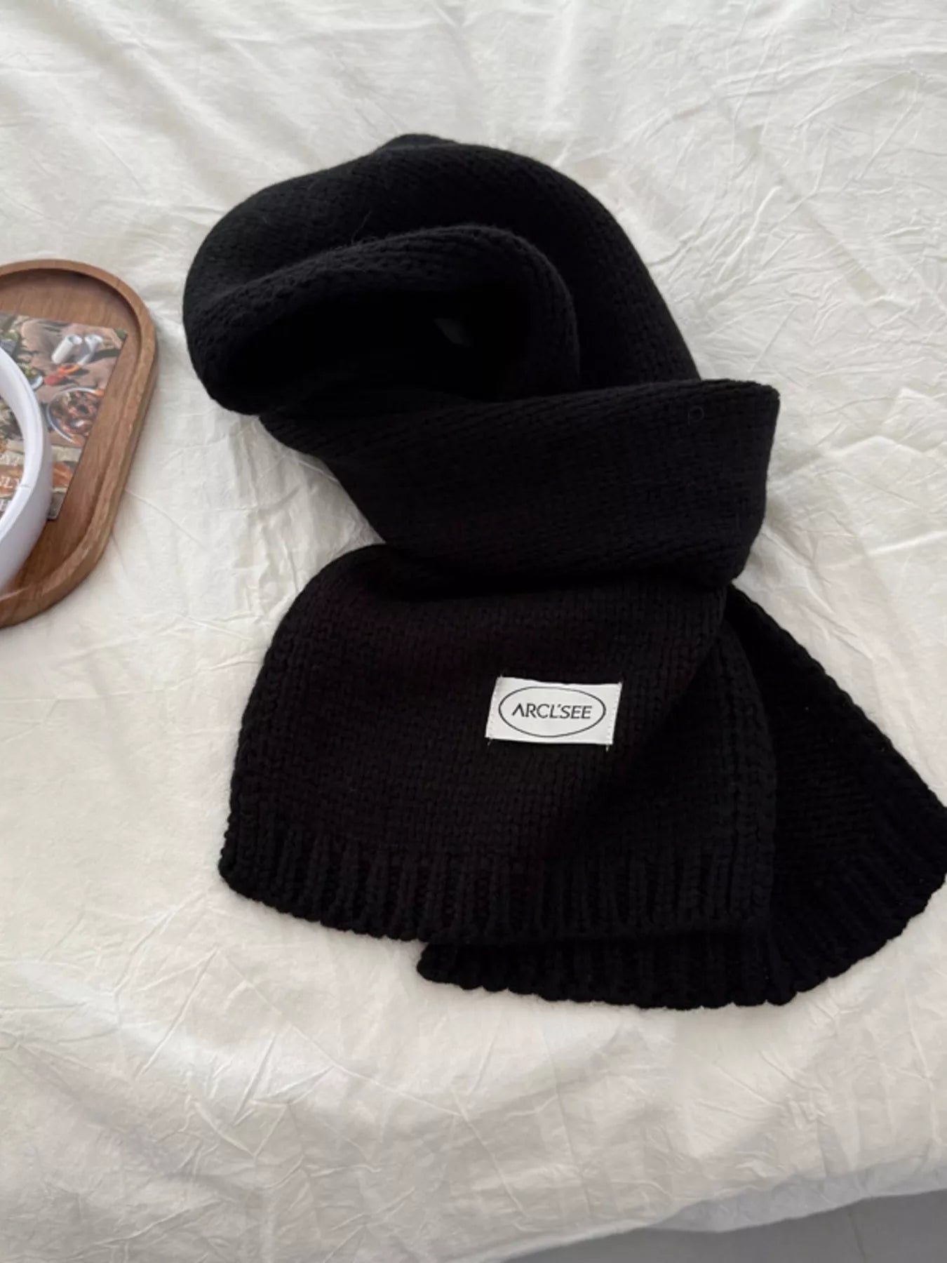 Solid Color Knitted Winter Scarf