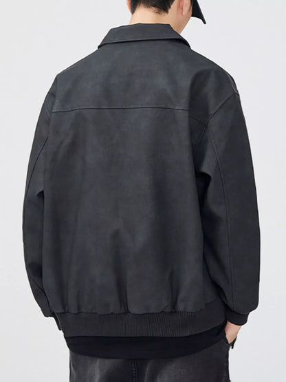 Men's Plus Size Long Sleeve Zip-Up Jacket