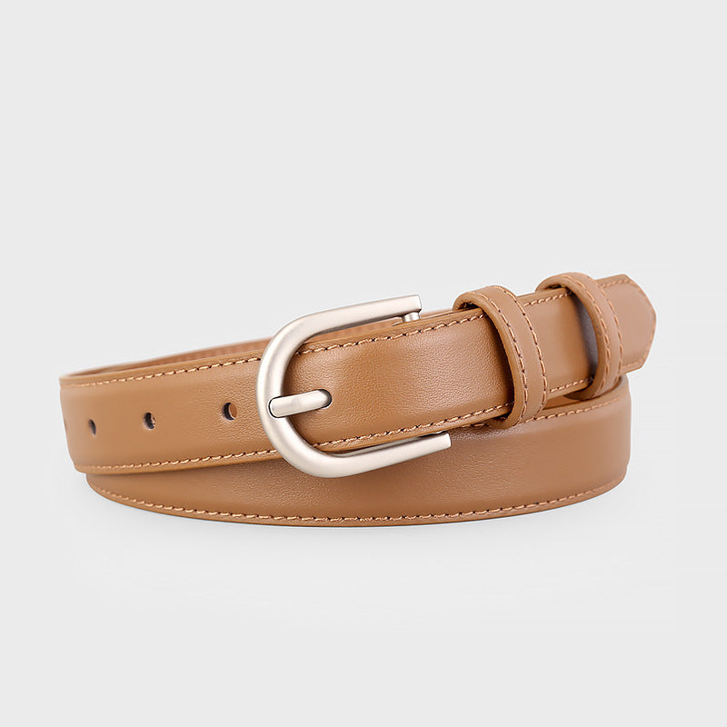 Leather Belt with Silver Buckle