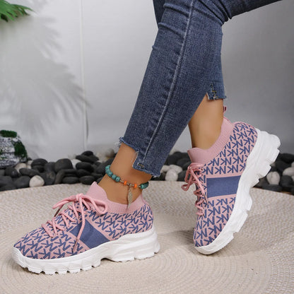 Round Toe Lace Up Sneakers