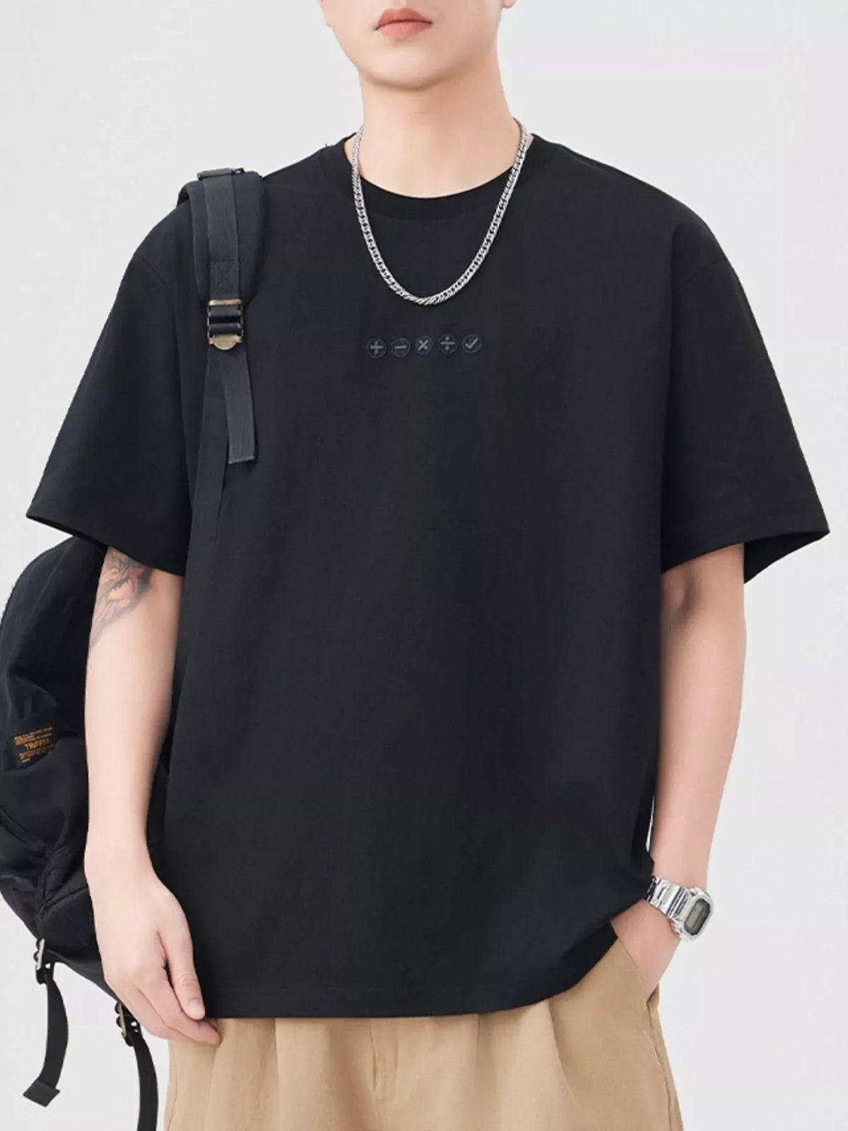 Men's Plus Size Round Neck Relaxed Fit T-Shirt