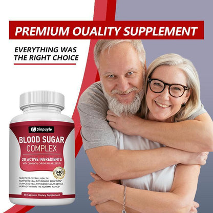 Blood Sugar Complex With Cinnamon, Chromium And Mulberry - 20 Active Ingredients, 60 Capsules - Supports Healthy Blood Sugar Levels