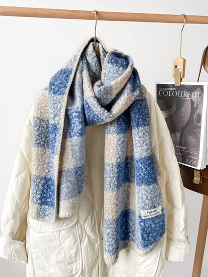 Cozy Plaid Knitted Scarf