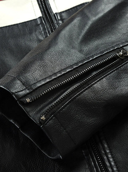 Men's Plus Size Contrast Zip Up Long Sleeve Jacket