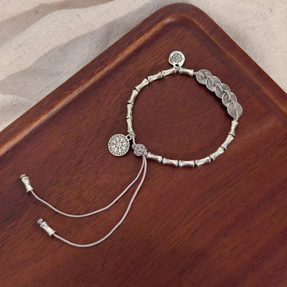 Silver Chain Adjustable Heart Charm Bracelet