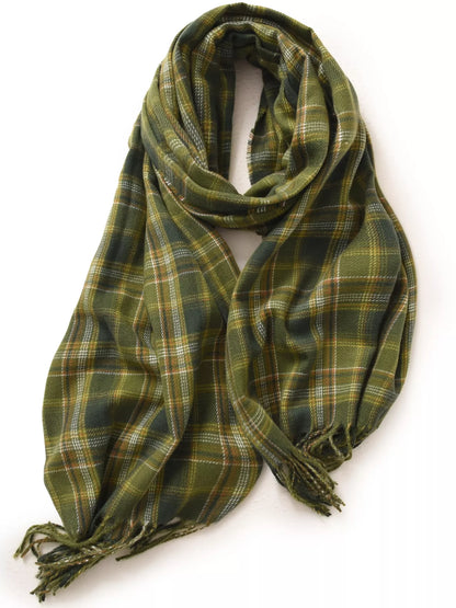 Classic Plaid Fringe Scarf