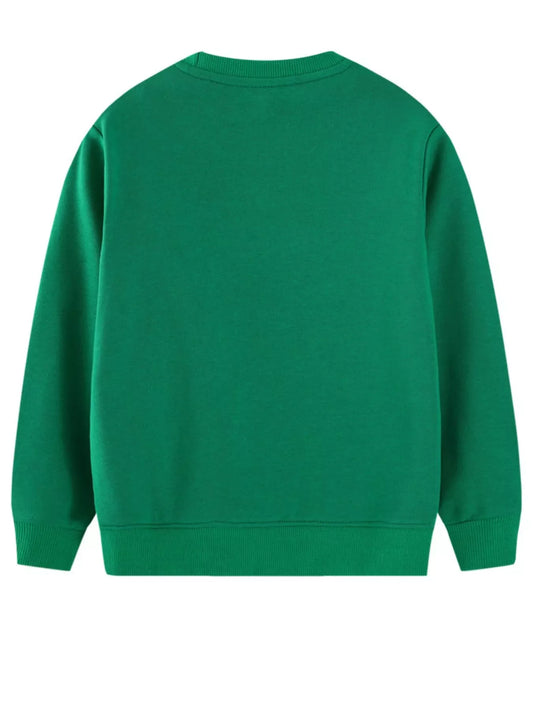 Children's Cartoon Vehicle Crew Neck Sweatshirt