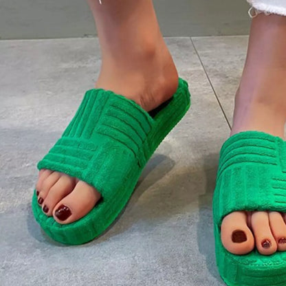 Open Toe Platform Slippers